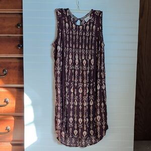 Knox Rose Bohemian Plum colored sleeveless dress, Sz. L